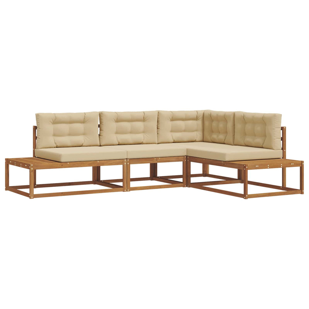 vidaXL Outdoor Sofa Set 4 Pieces Natural and Beige