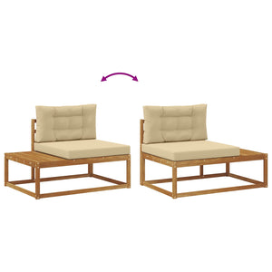 vidaXL Outdoor Sofa Set 4 Pieces Natural and Beige