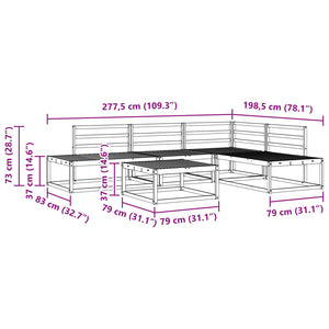 vidaXL 5 Piece Outdoor Sofa Set Solid Acacia Wood