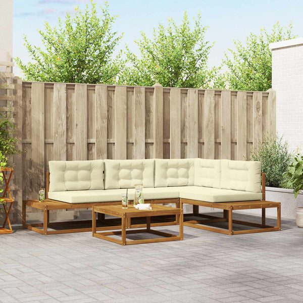 vidaXL 5-Piece Outdoor Sofa Set Natural and Cream