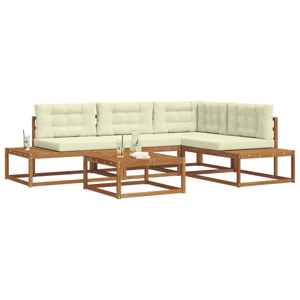 vidaXL 5-Piece Outdoor Sofa Set Natural and Cream