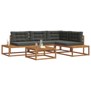 vidaXL 5-Piece Outdoor Sofa Set Natural and Anthracite