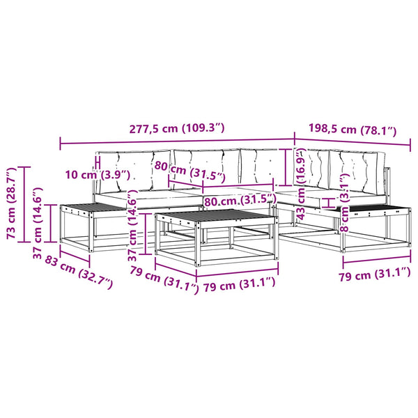 vidaXL 5-Piece Outdoor Sofa Set Natural and Anthracite