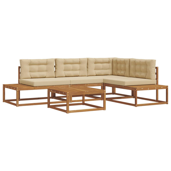 vidaXL 5-Piece Outdoor Sofa Set Natural and Beige