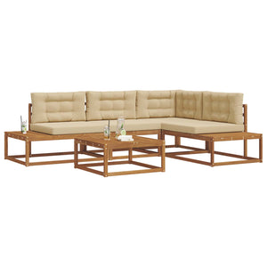 vidaXL 5-Piece Outdoor Sofa Set Natural and Beige
