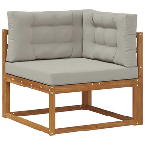 vidaXL 6-Piece Outdoor Sofa Set Natural and Light Grey