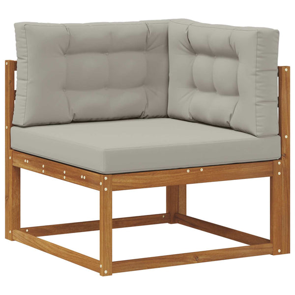 vidaXL 6-Piece Outdoor Sofa Set Natural and Light Grey