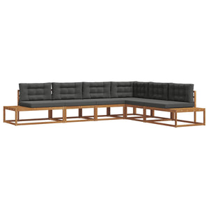 vidaXL Outdoor Sofa Set 6 Pieces Natural and Anthracite