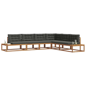 vidaXL Outdoor Sofa Set 6 Pieces Natural and Anthracite