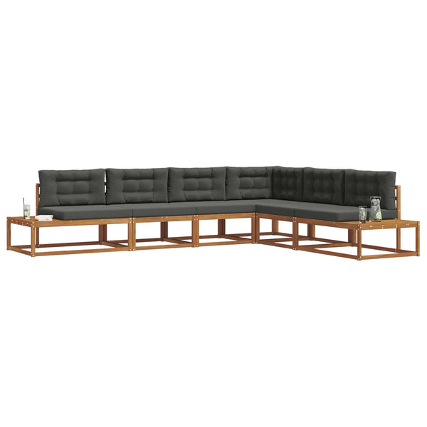vidaXL Outdoor Sofa Set 6 Pieces Natural and Anthracite
