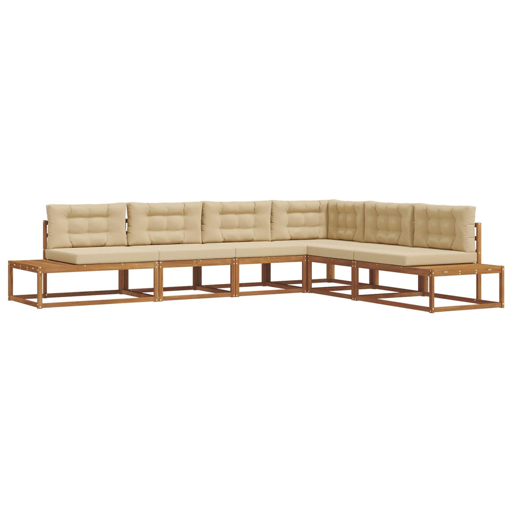 vidaXL Outdoor Sofa Set 6 Pieces Natural and Beige