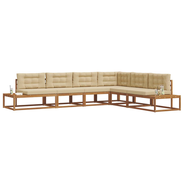 vidaXL Outdoor Sofa Set 6 Pieces Natural and Beige
