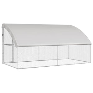 vidaXL Chicken Coop 2 pcs Silver 400 x 200 x 200 cm Galvanized Steel