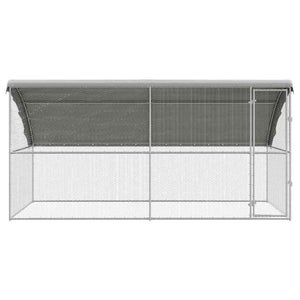 vidaXL Chicken Coop 2 pcs Silver 400 x 200 x 200 cm Galvanized Steel