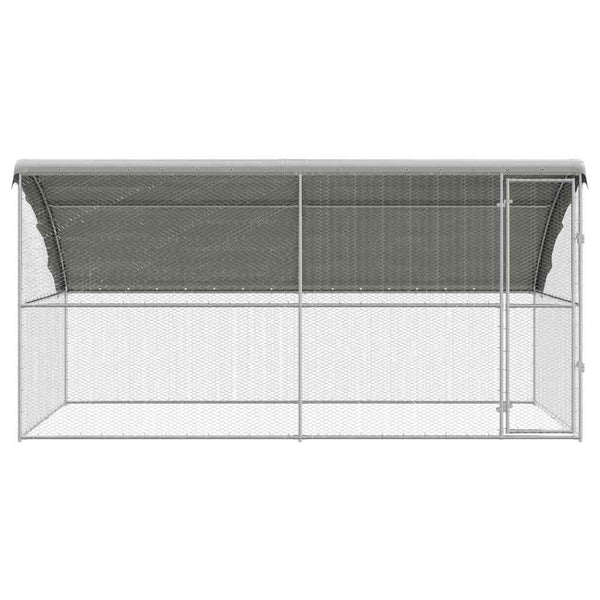 vidaXL Chicken Coop 2 pcs Silver 400 x 200 x 200 cm Galvanized Steel