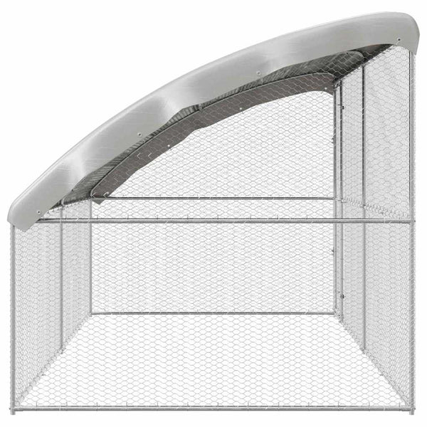 vidaXL Chicken Coop 2 pcs Silver 400 x 200 x 200 cm Galvanized Steel