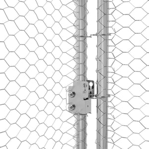 vidaXL Chicken Coop 3 pcs Silver 600 x 200 x 200 cm Galvanized Steel