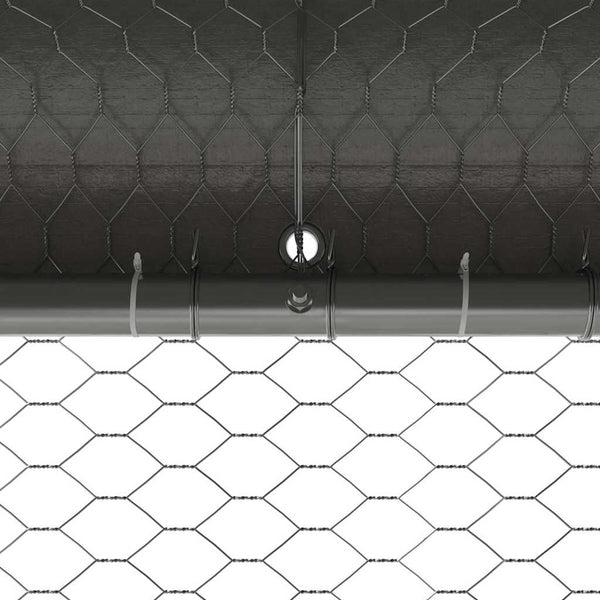 vidaXL Chicken Coop 3 pcs Silver 600 x 200 x 200 cm Galvanized Steel