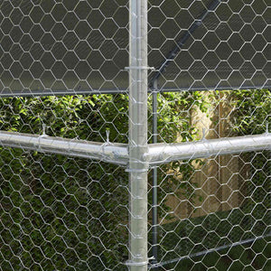 vidaXL Chicken Coop 3 pcs Silver 600 x 200 x 200 cm Galvanized Steel