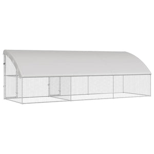 vidaXL Chicken Coop 3 pcs Silver 600 x 200 x 200 cm Galvanized Steel