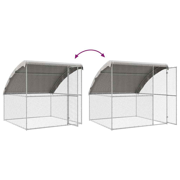 vidaXL Chicken Coop 3 pcs Silver 600 x 200 x 200 cm Galvanized Steel