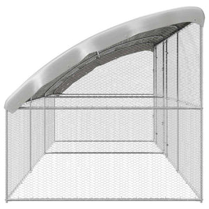 vidaXL Chicken Coop 3 pcs Silver 600 x 200 x 200 cm Galvanized Steel