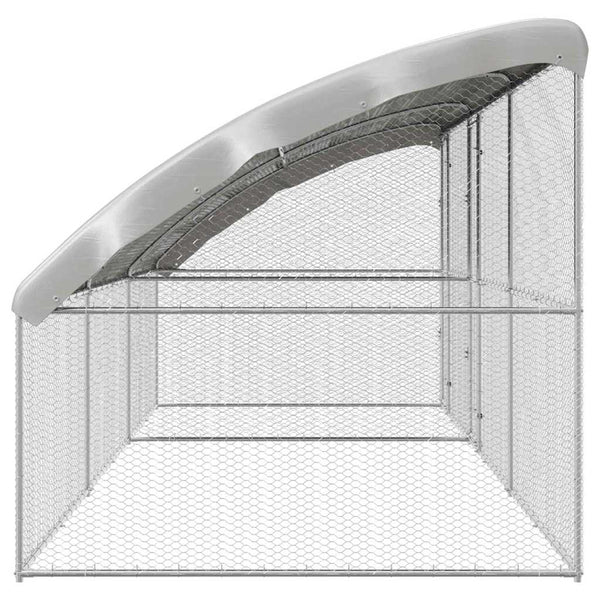 vidaXL Chicken Coop 3 pcs Silver 600 x 200 x 200 cm Galvanized Steel
