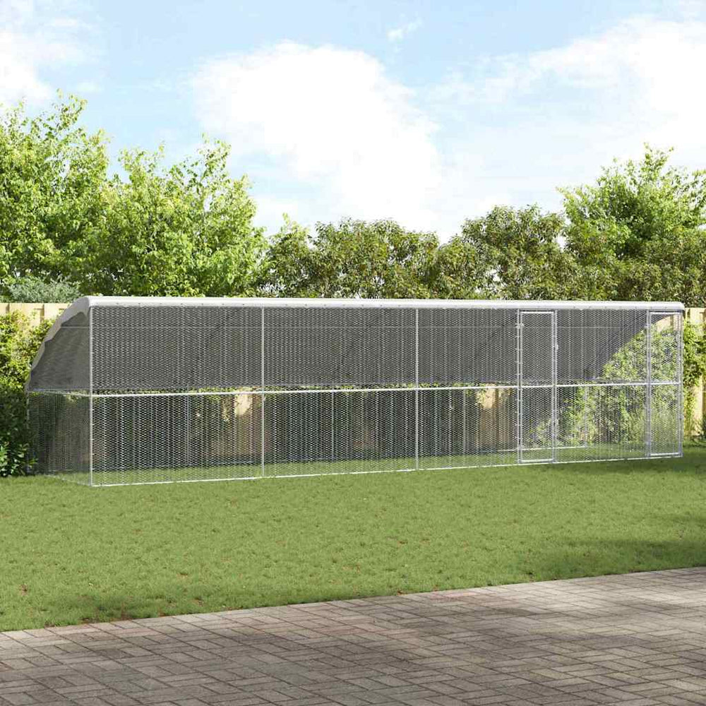 vidaXL Chicken Cage 4 pcs Silver 800 x 200 x 200 cm Galvanized Steel
