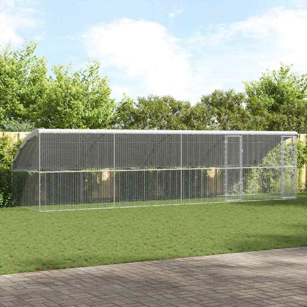 vidaXL Chicken Cage 4 pcs Silver 800 x 200 x 200 cm Galvanized Steel