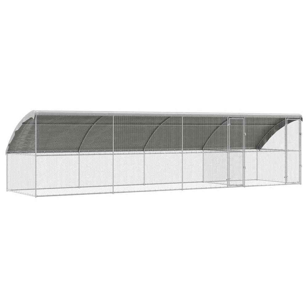 vidaXL Chicken Cage 4 pcs Silver 800 x 200 x 200 cm Galvanized Steel
