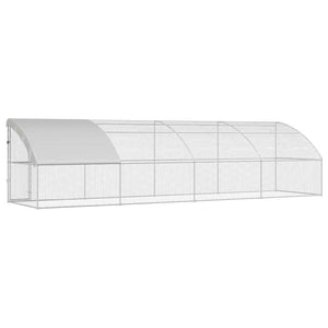 vidaXL Chicken Coop 4 pcs Silver 800 x 200 x 200 cm Steel and PE