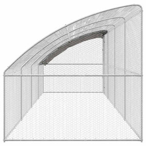 vidaXL Chicken Coop 4 pcs Silver 800 x 200 x 200 cm Steel and PE