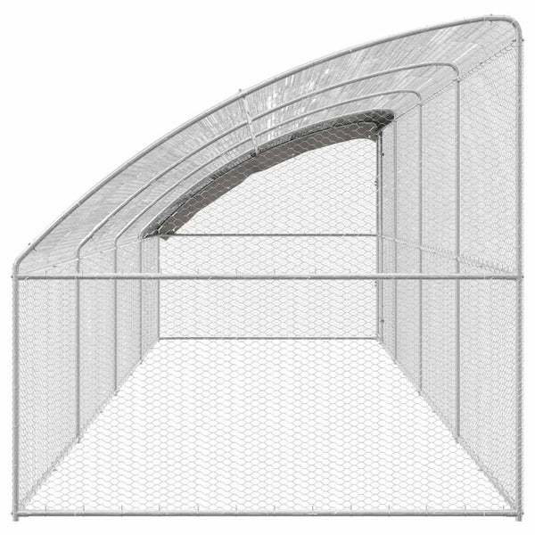 vidaXL Chicken Coop 4 pcs Silver 800 x 200 x 200 cm Steel and PE