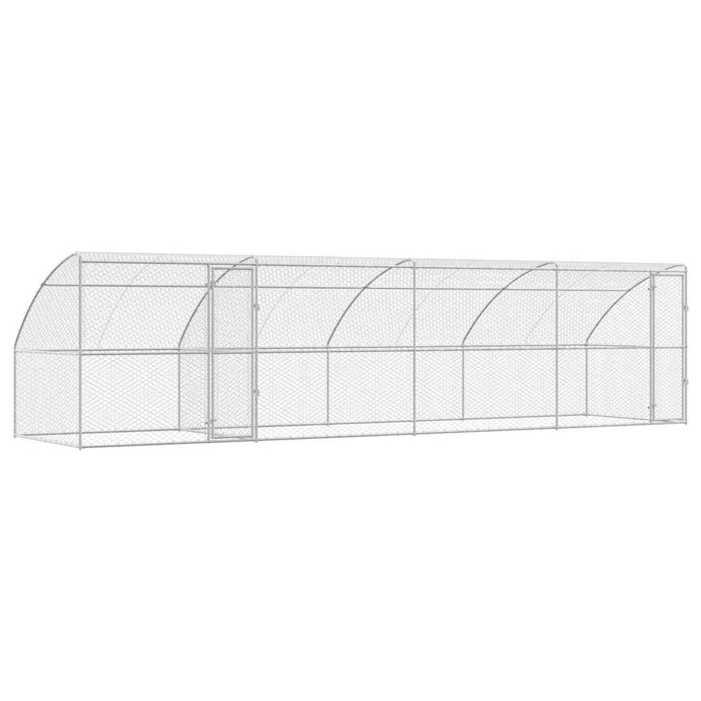 vidaXL Dog Cage 4 pcs Silver 8 x 2 x 2 m Galvanized Steel