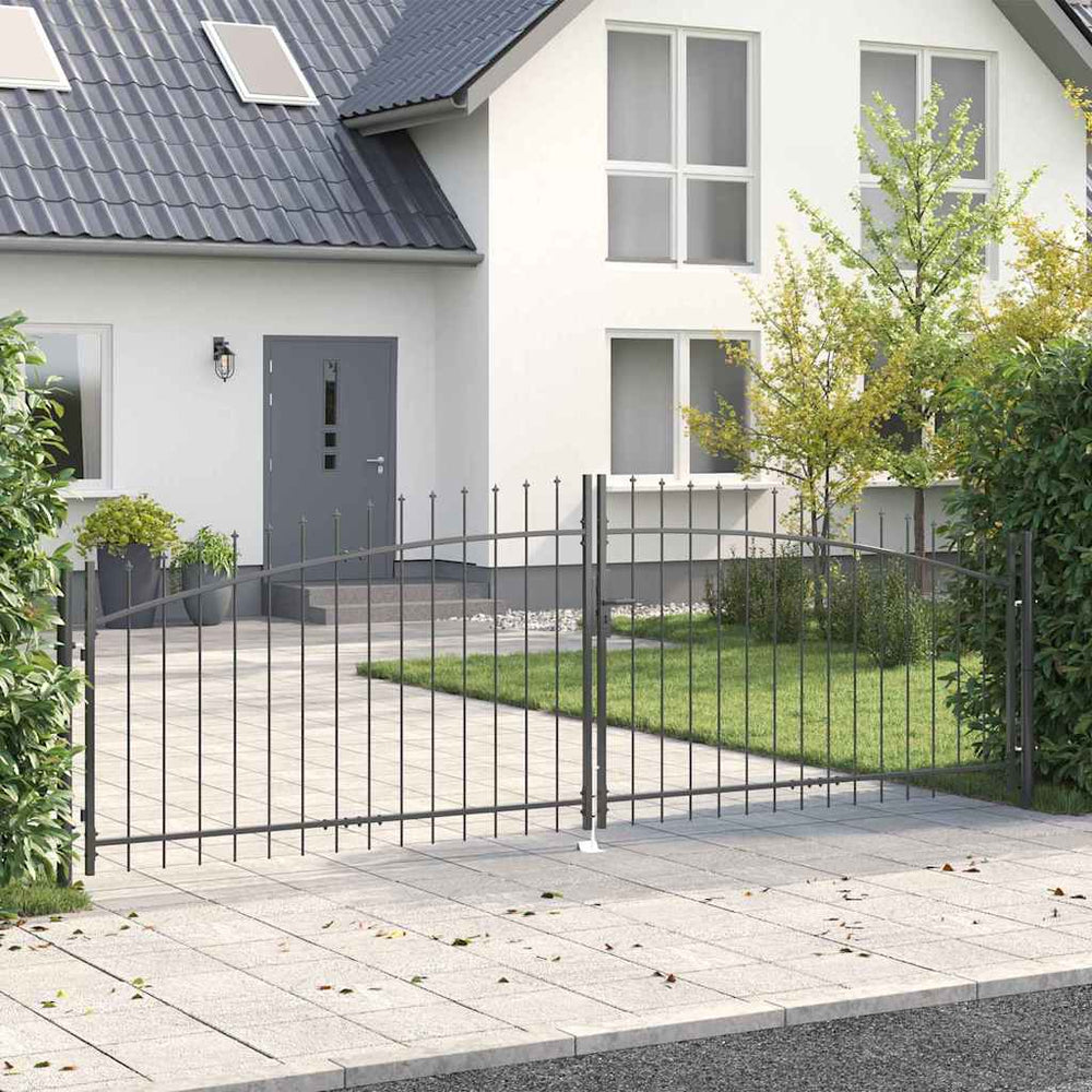 vidaXL Double Gate with Lock Woerden Grey 400 x 149.5 cm Steel