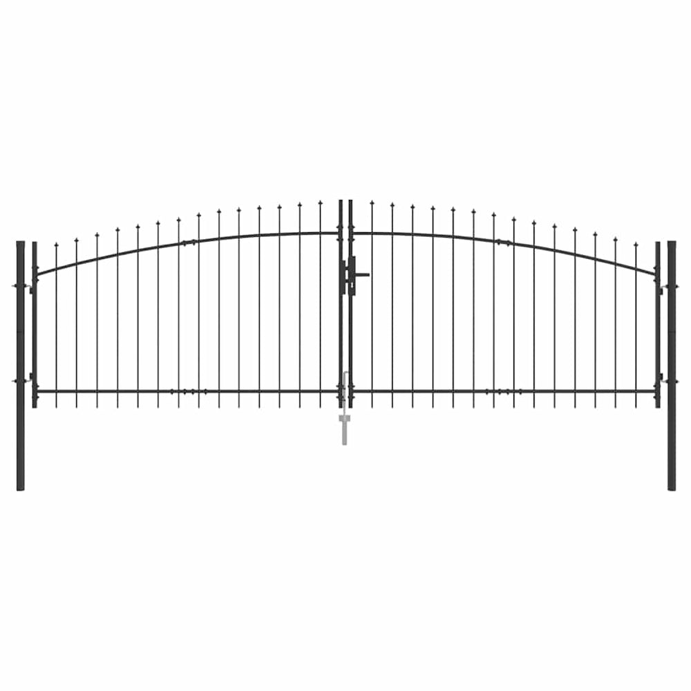 vidaXL Double Gate with Lock Woerden Grey 400 x 174.5 cm Steel