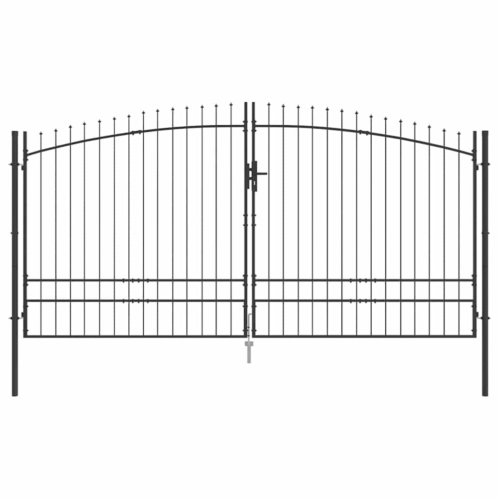 vidaXL Double Gate with Lock Woerden Grey 400 x 249.5 cm Steel