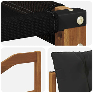 vidaXL 10-Piece Outdoor Sofa Set with Cushions Natural and Black