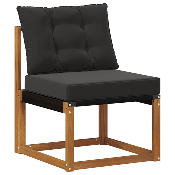vidaXL 10-Piece Outdoor Sofa Set with Cushions Natural and Black