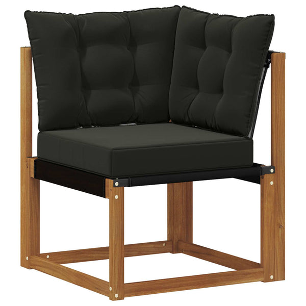 vidaXL 10-Piece Outdoor Sofa Set with Cushions Natural and Black