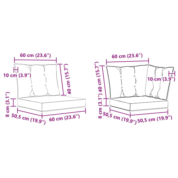 vidaXL 10-piece Outdoor Sofa Set with Cushions Natural and Beige