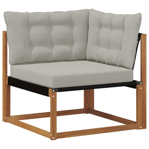 vidaXL Outdoor Sofa Set with Cushions 5 pcs Natural and Light Grey
