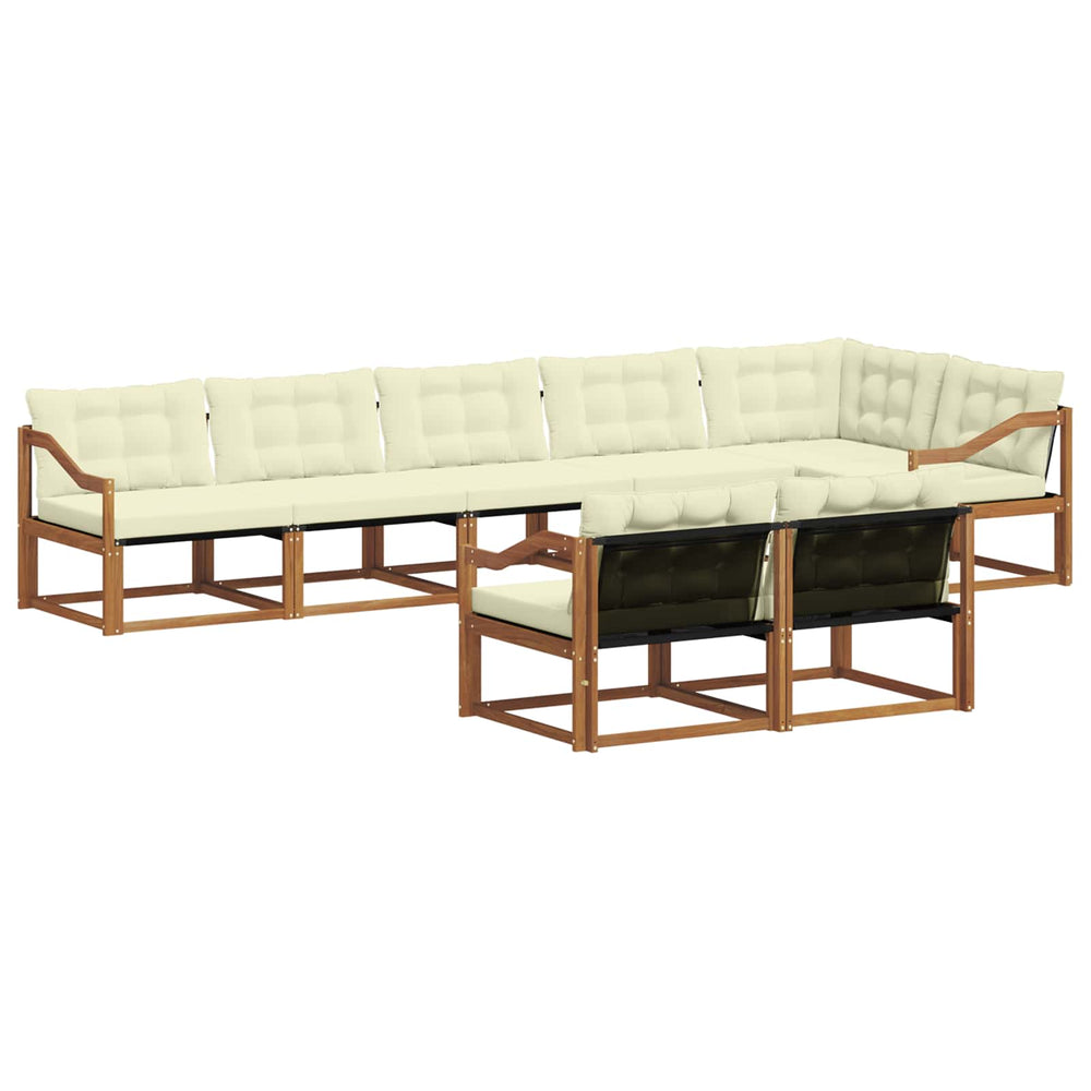 vidaXL Outdoor Sofa Set with Cushions 8 pcs Natural and Cream
