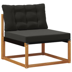 vidaXL 6-Piece Outdoor Sofa Set with Cushions Natural and Black