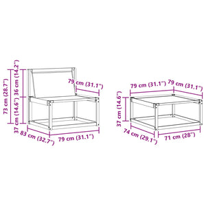 vidaXL 6-Piece Outdoor Sofa Set with Cushions Natural and Black