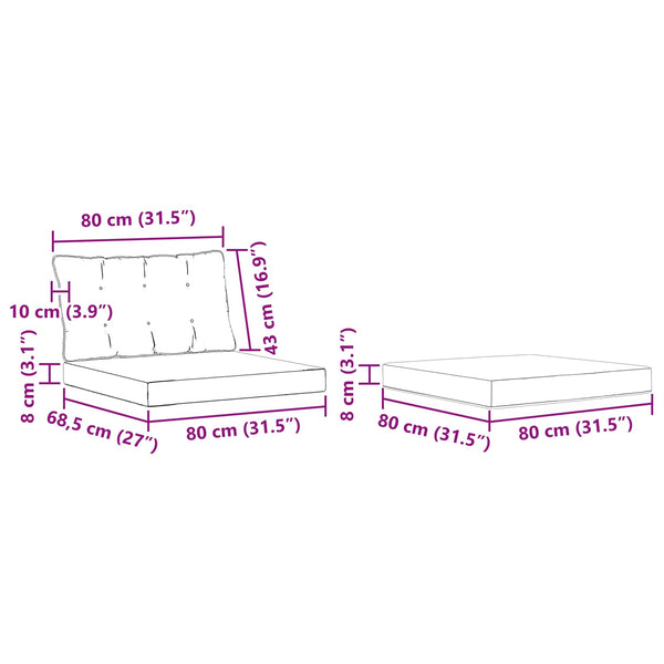 vidaXL 6-Piece Outdoor Sofa Set with Cushions Natural and Black