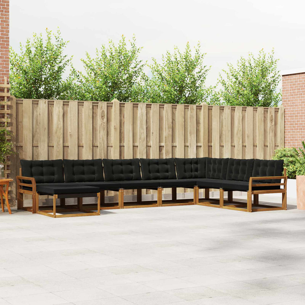 vidaXL Outdoor Sofa Set with Cushions 24 pcs Natural and Black