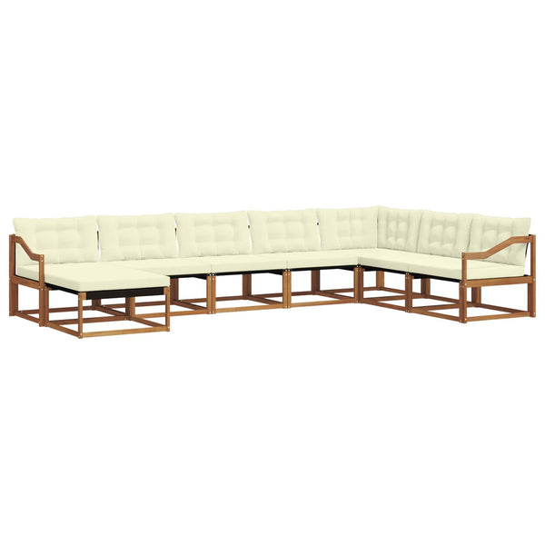 vidaXL Outdoor Sofa Set 8 pcs Natural and Cream Solid Acacia Wood