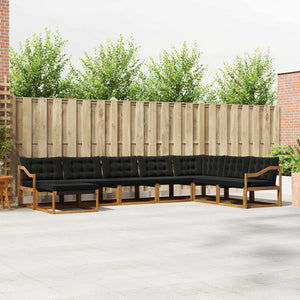 vidaXL Outdoor Sofa Set with Cushions 8 pcs Natural and Black