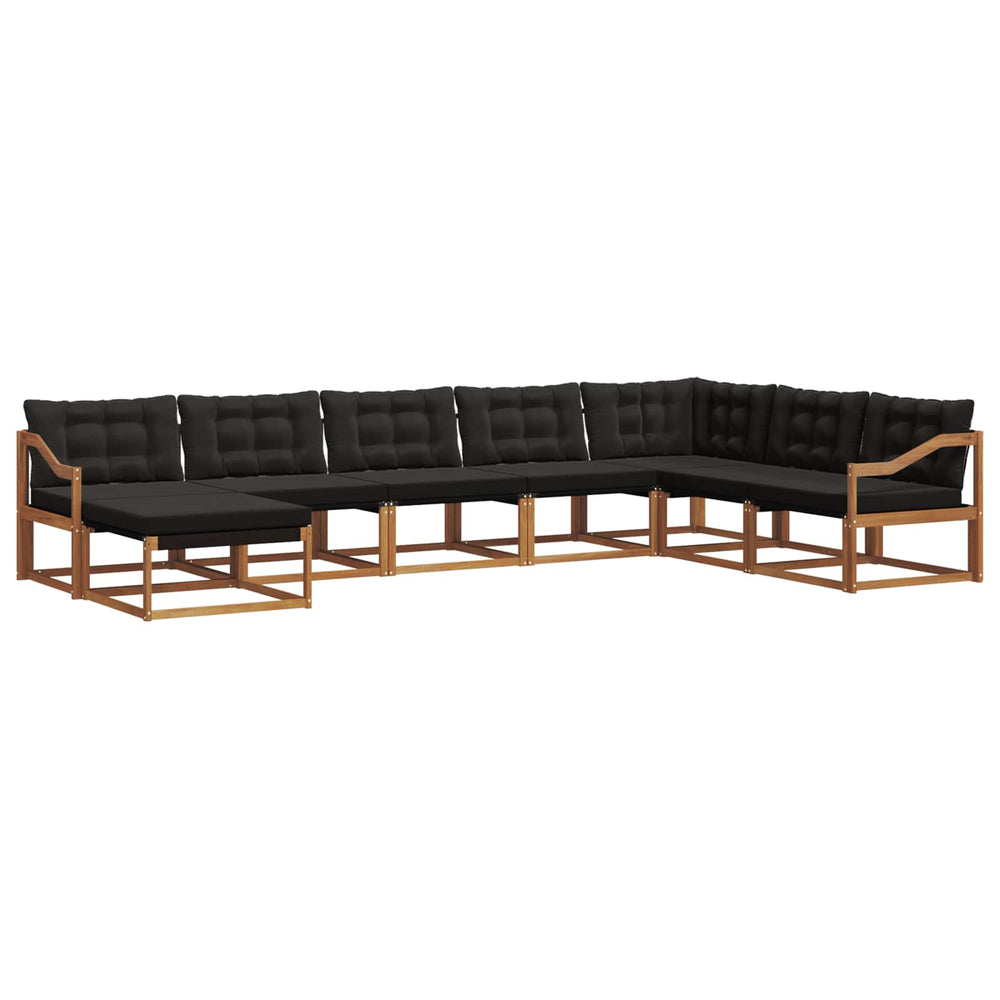 vidaXL Outdoor Sofa Set with Cushions 8 pcs Natural and Black